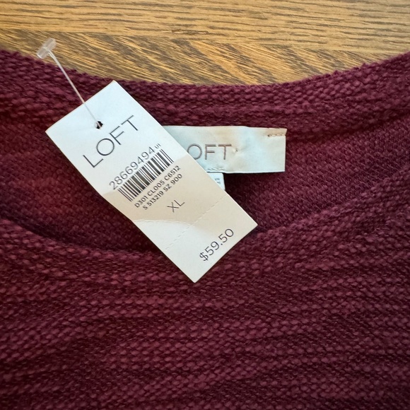 Ann Taylor LOFT Boucle Gathered hem Sweater Sweatshirt Size XL 513219 - Picture 2 of 3